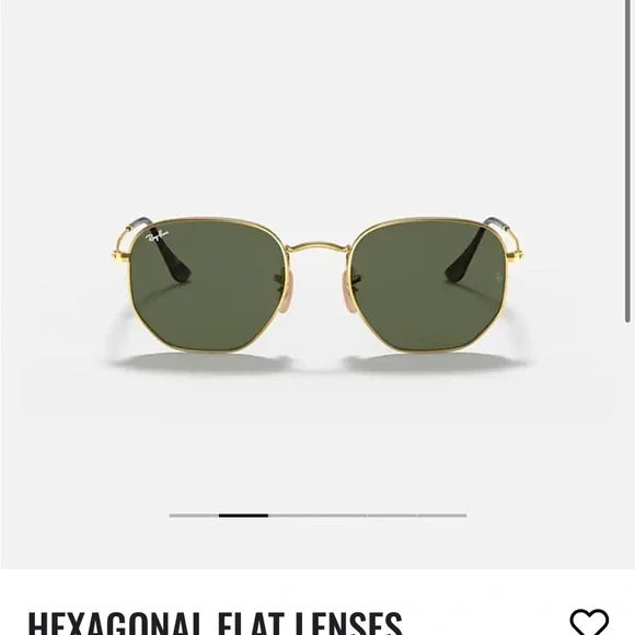 Ray-Ban Gold and Green Hexagonal Sunglasses - Picture 4 of 9